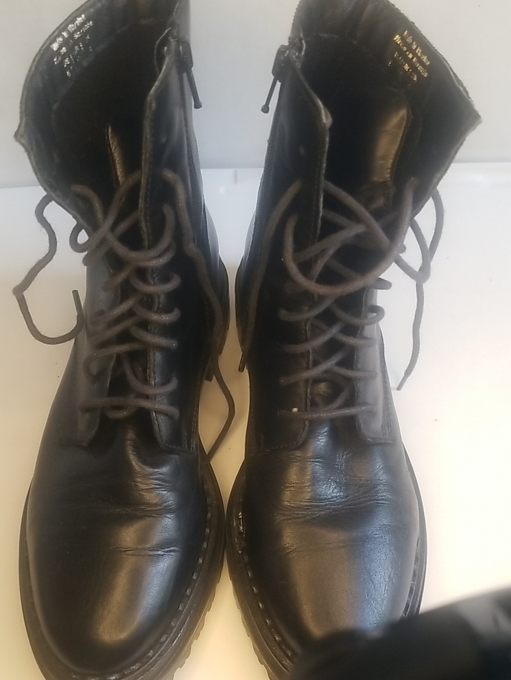 Aldo Men's And women's Black Leather Lace-Up Ankle Boots
